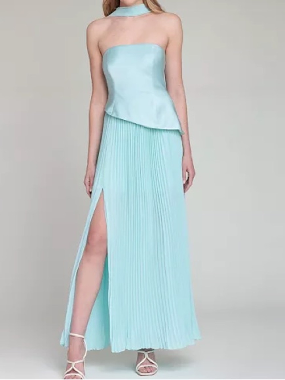 AVEC LES FILLES STRAPLESS BODY CHIFFON COMBO DRESS - 4